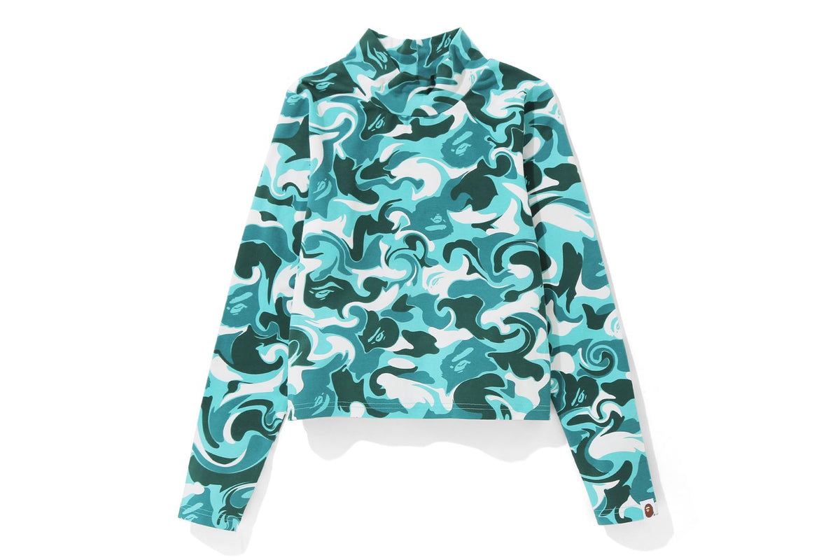 MARBLE CAMO TURTLE NECK L/S TEE