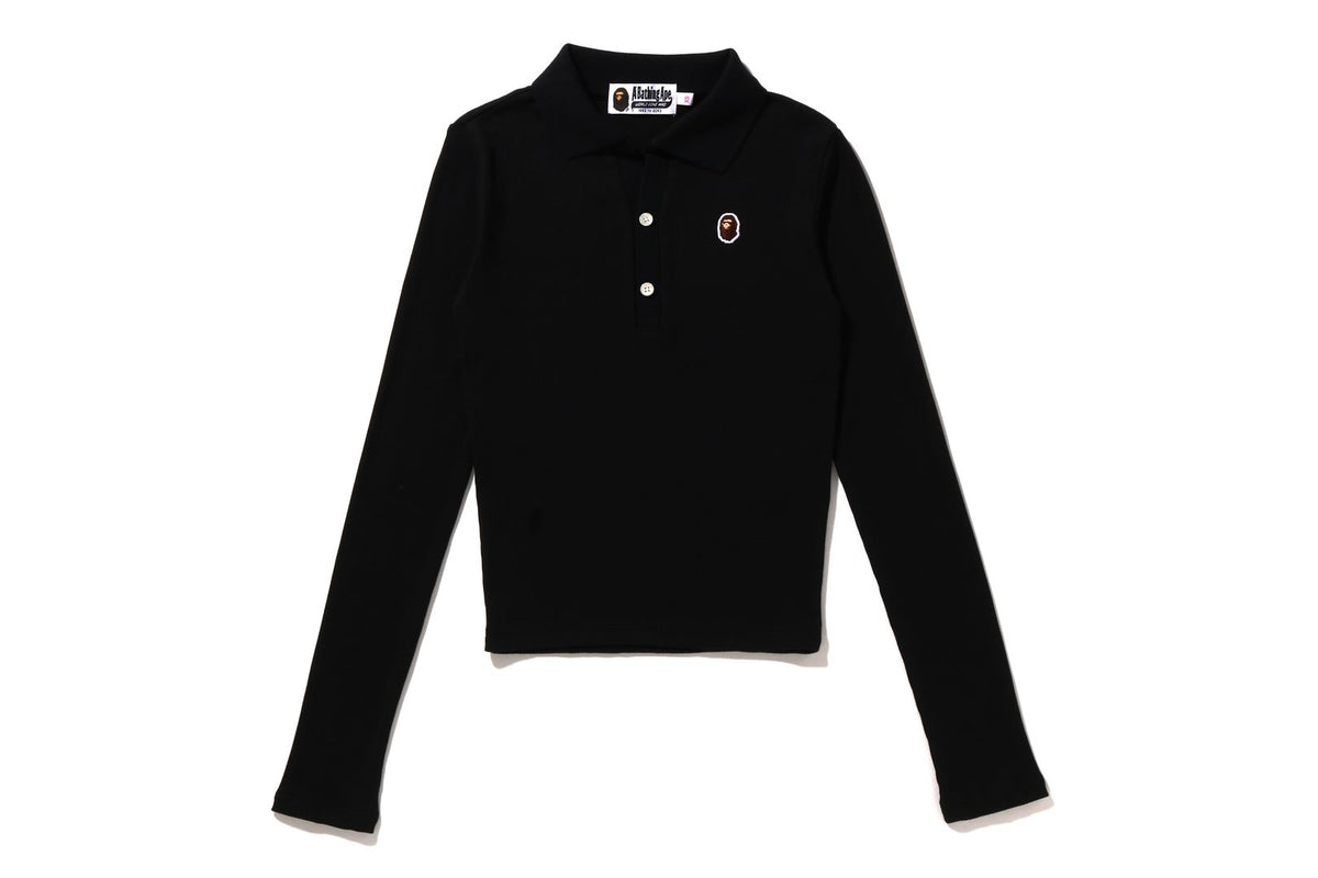 APE HEAD ONE POINT RIB L/S POLO