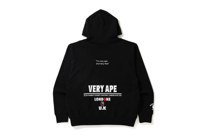 BAPE STORE LONDON VERY APE RELAX PULLOVER HOODIE