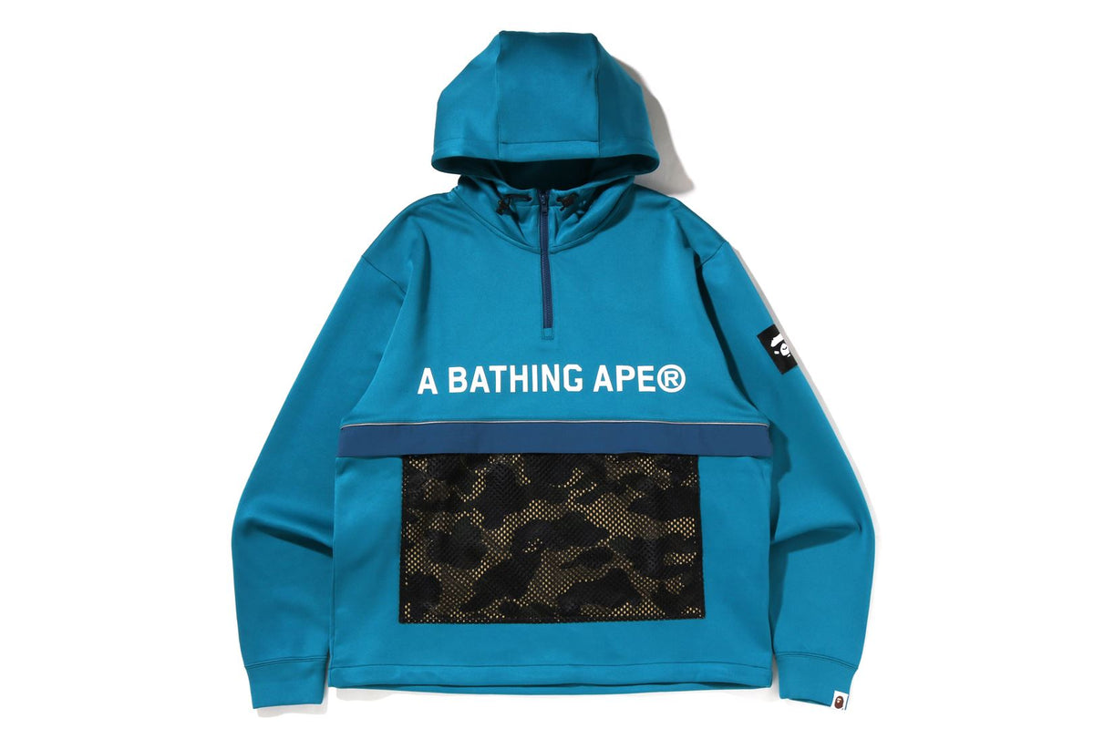 1ST CAMO POCKET RELAXED FIT DOUBLE KNIT HALF ZIP HOODIE