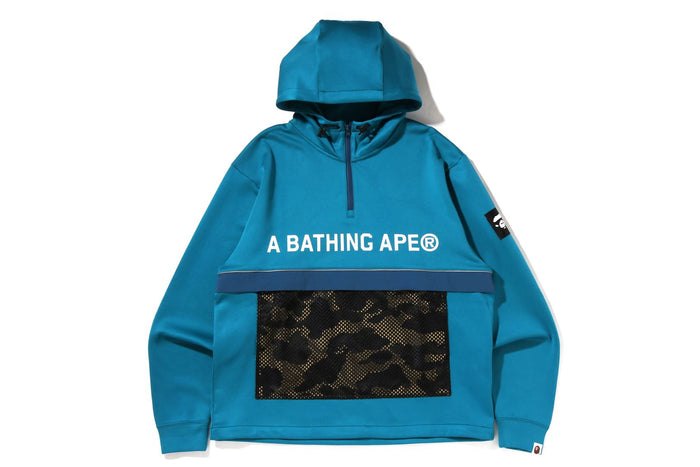 1ST CAMO POCKET RELAXED FIT DOUBLE KNIT HALF ZIP HOODIE