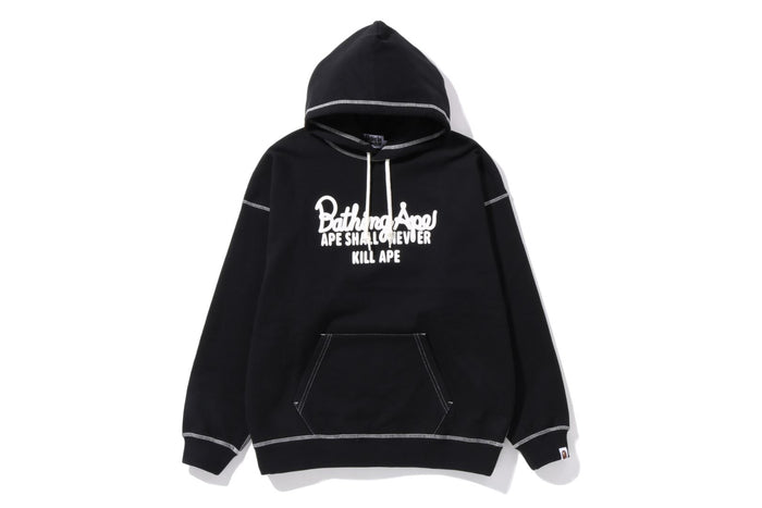 COLOR STITCHING OVERSIZED PULLOVER HOODIE