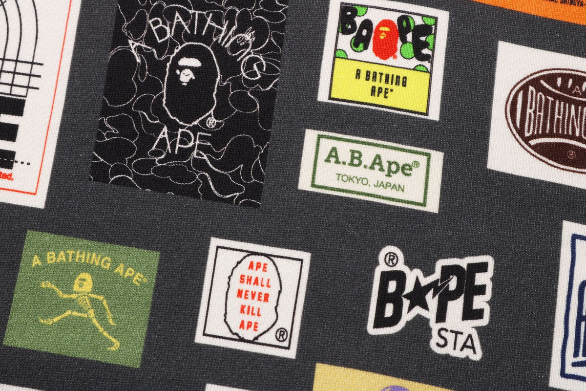 BAPE MULTI LABEL RELAXED FIT PULLOVER HOODIE