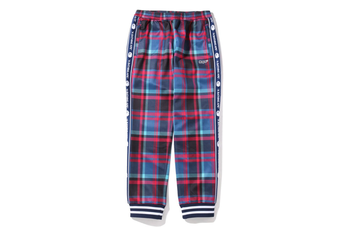 BAPE CHECK JERSEY PANTS