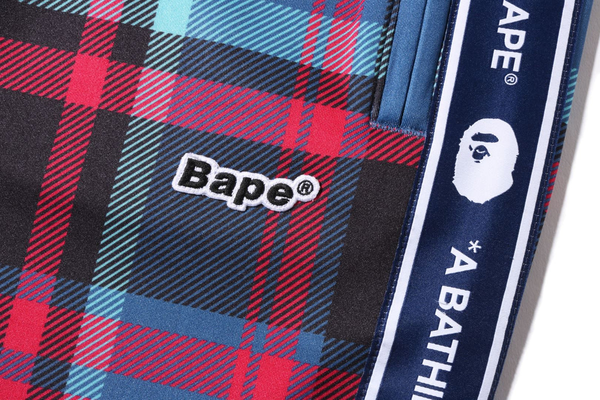BAPE CHECK JERSEY PANTS