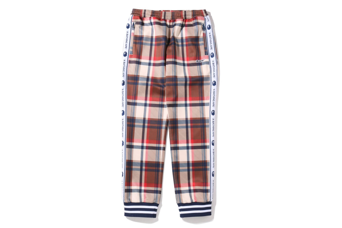 BAPE CHECK JERSEY PANTS