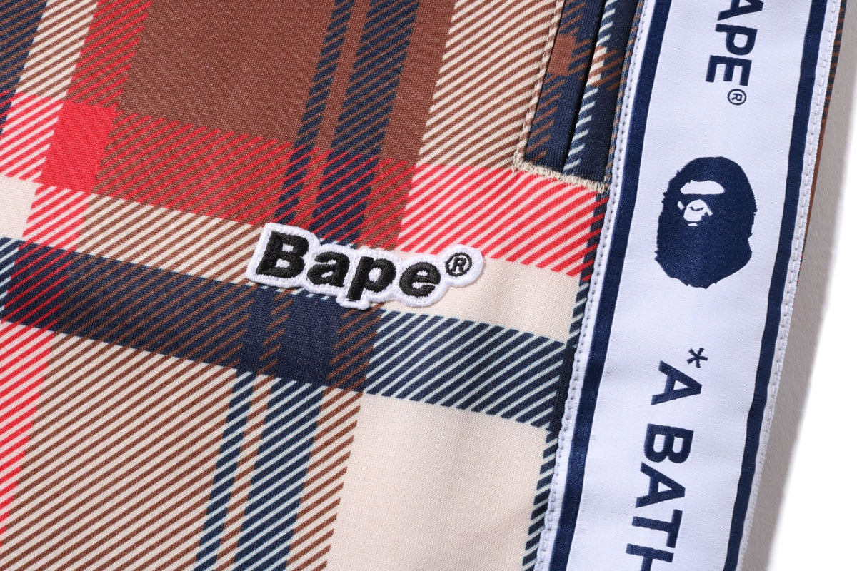 BAPE CHECK JERSEY PANTS