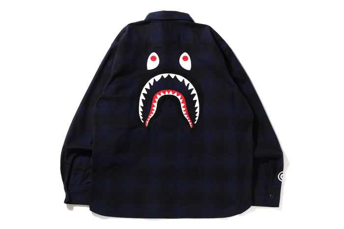 CHECK SHARK RELAXED FIT FLANNEL SHIRT