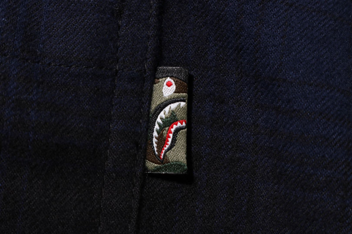 CHECK SHARK RELAXED FIT FLANNEL SHIRT