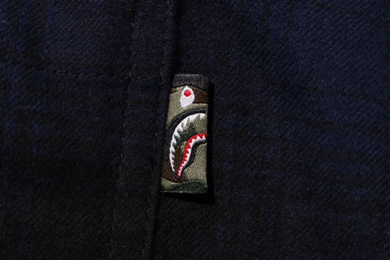 CHECK SHARK RELAXED FIT FLANNEL SHIRT