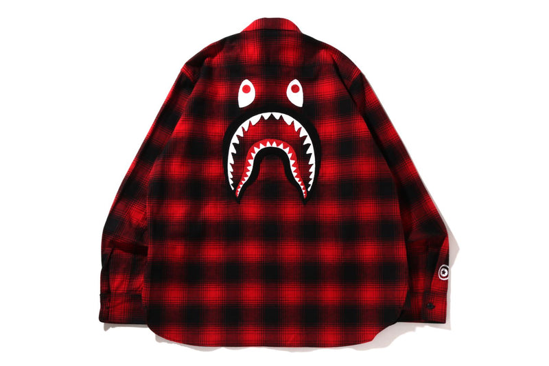 CHECK SHARK RELAXED FIT FLANNEL SHIRT