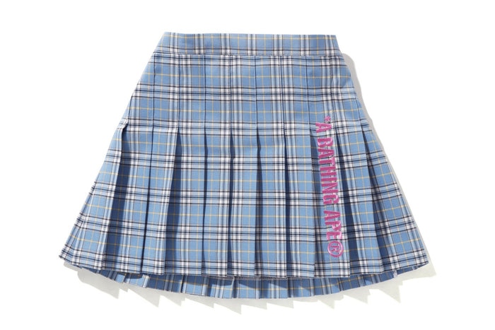 CHECK PLEATED SKIRT