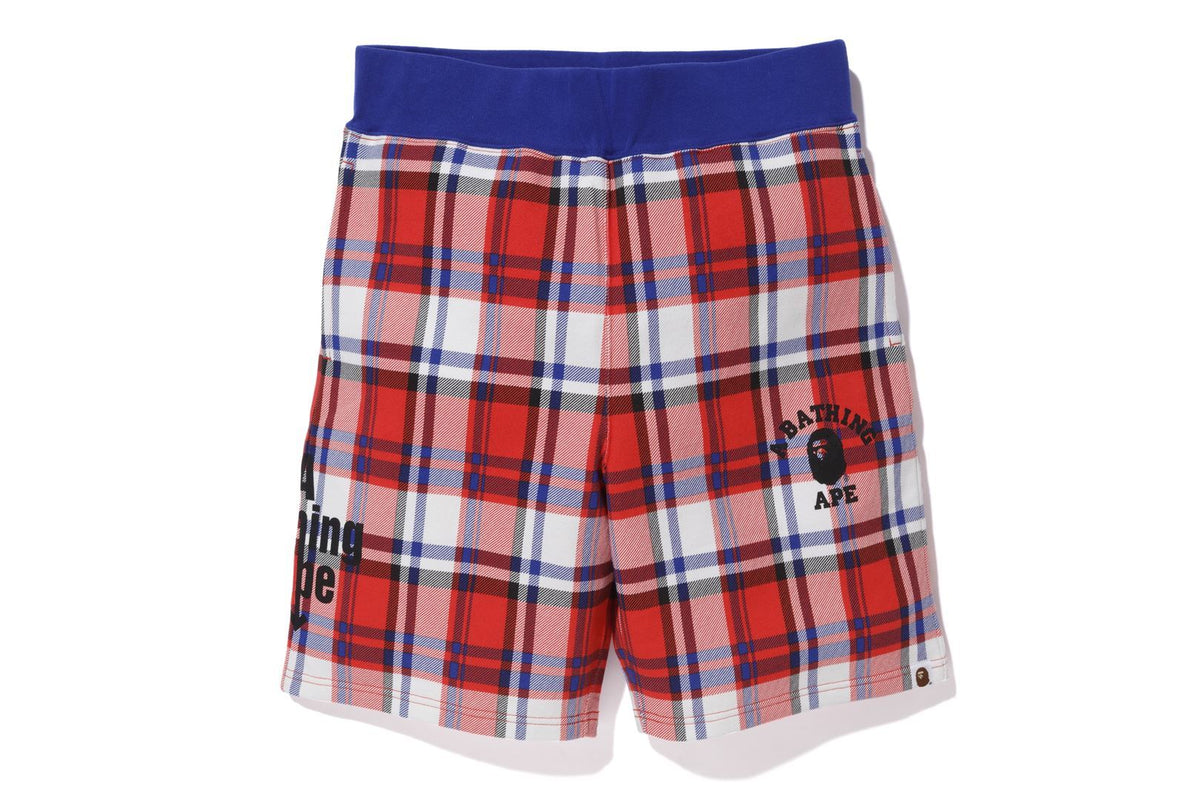 BAPE STORE LONDON BAPE CHECK SWEAT SHORT