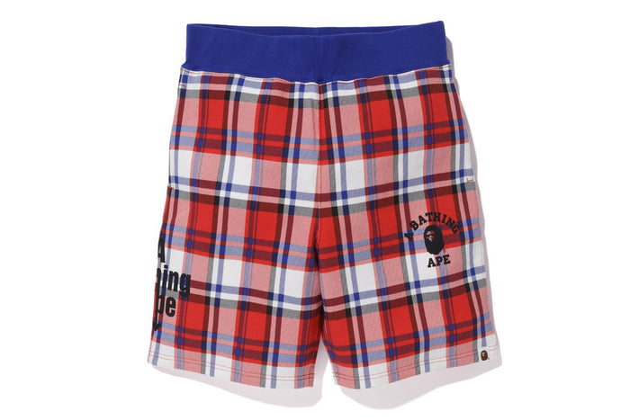 BAPE STORE LONDON BAPE CHECK SWEAT SHORT