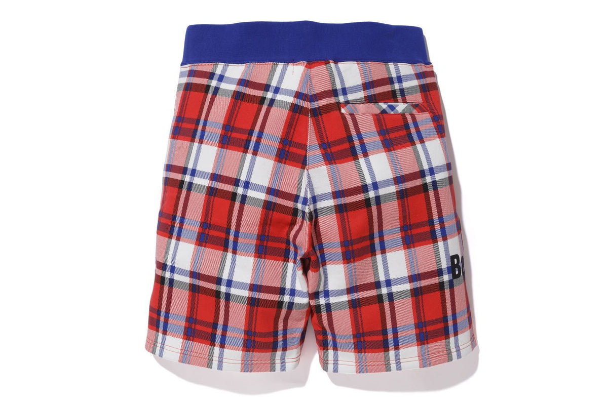 BAPE STORE LONDON BAPE CHECK SWEAT SHORT