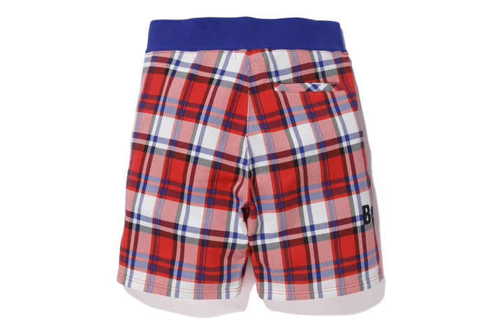 BAPE STORE LONDON BAPE CHECK SWEAT SHORT