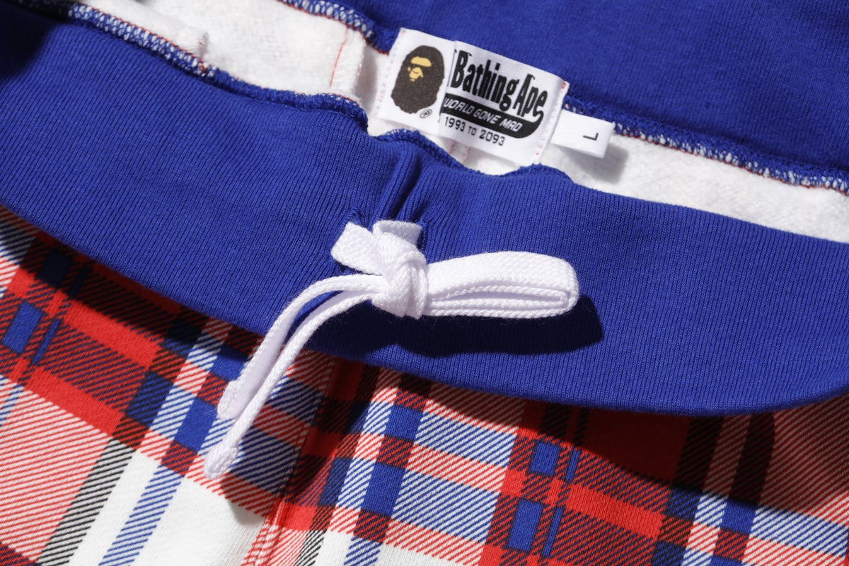 BAPE STORE LONDON BAPE CHECK SWEAT SHORT