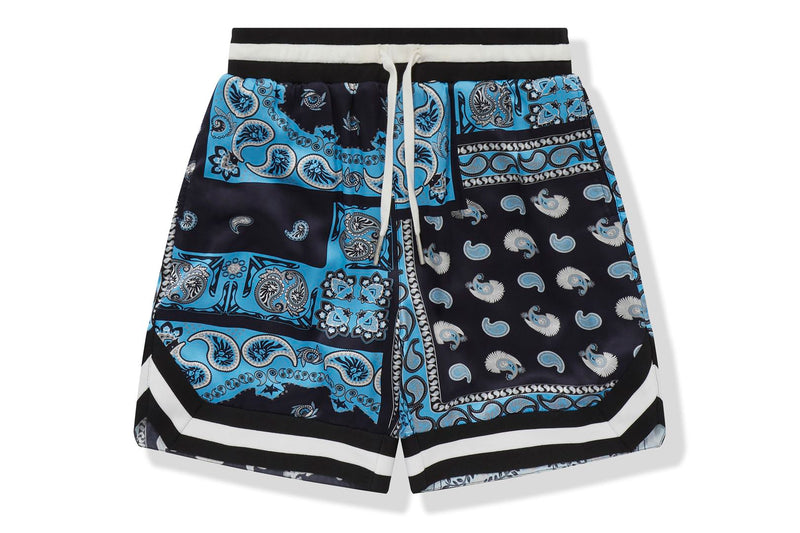 BAPE BLACK PRINTED SILK SHORTS