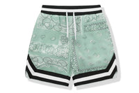 BAPE BLACK PRINTED SILK SHORTS