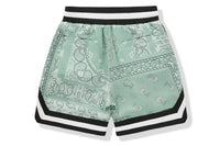 BAPE BLACK PRINTED SILK SHORTS