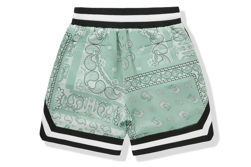 BAPE BLACK PRINTED SILK SHORTS