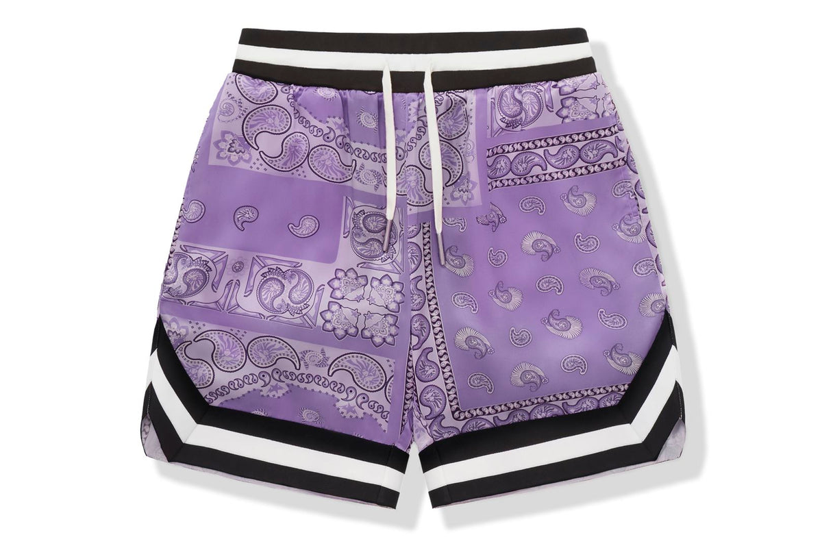 BAPE BLACK PRINTED SILK SHORTS