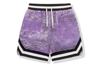 BAPE BLACK PRINTED SILK SHORTS