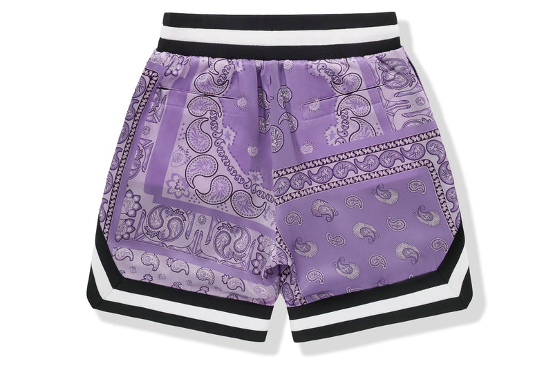 BAPE BLACK PRINTED SILK SHORTS