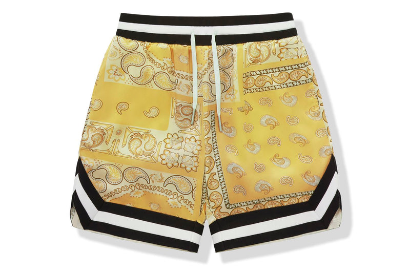 BAPE BLACK PRINTED SILK SHORTS
