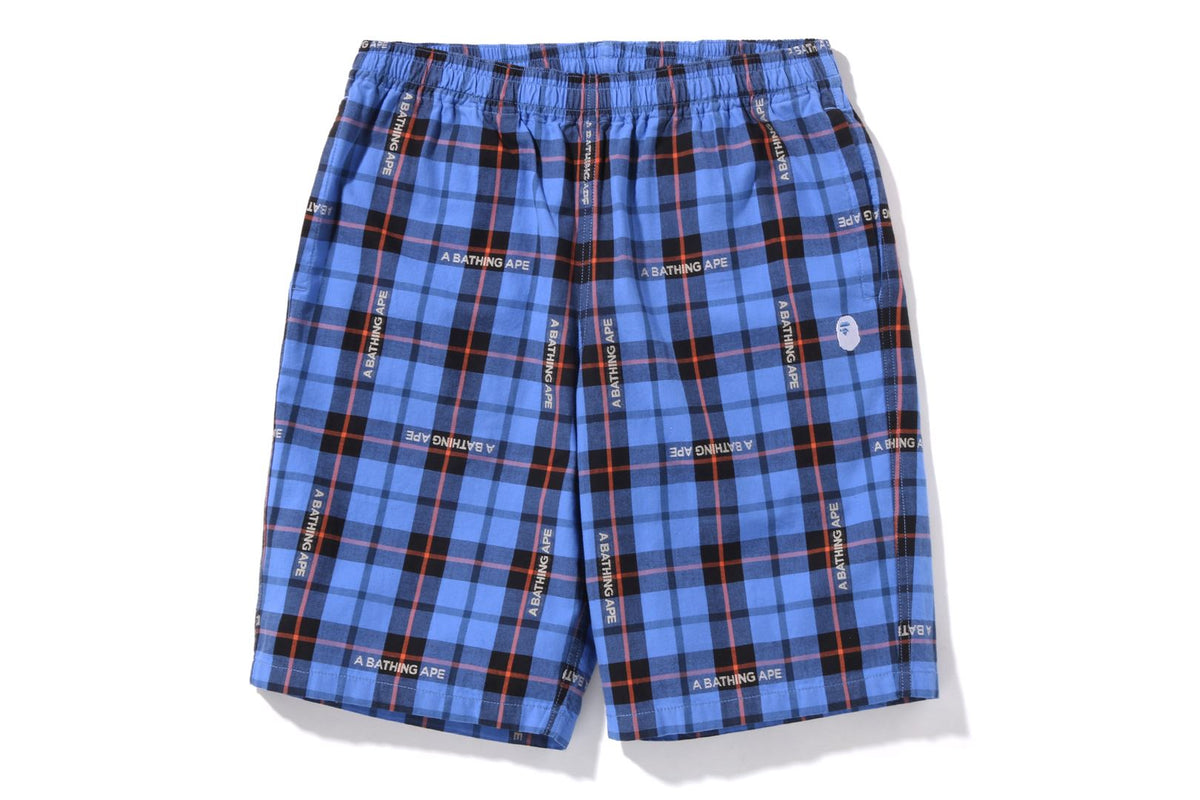 BAPE LOGO CHECK SHORTS