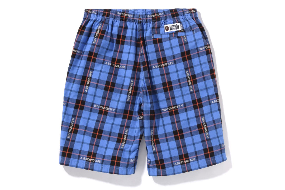 BAPE LOGO CHECK SHORTS