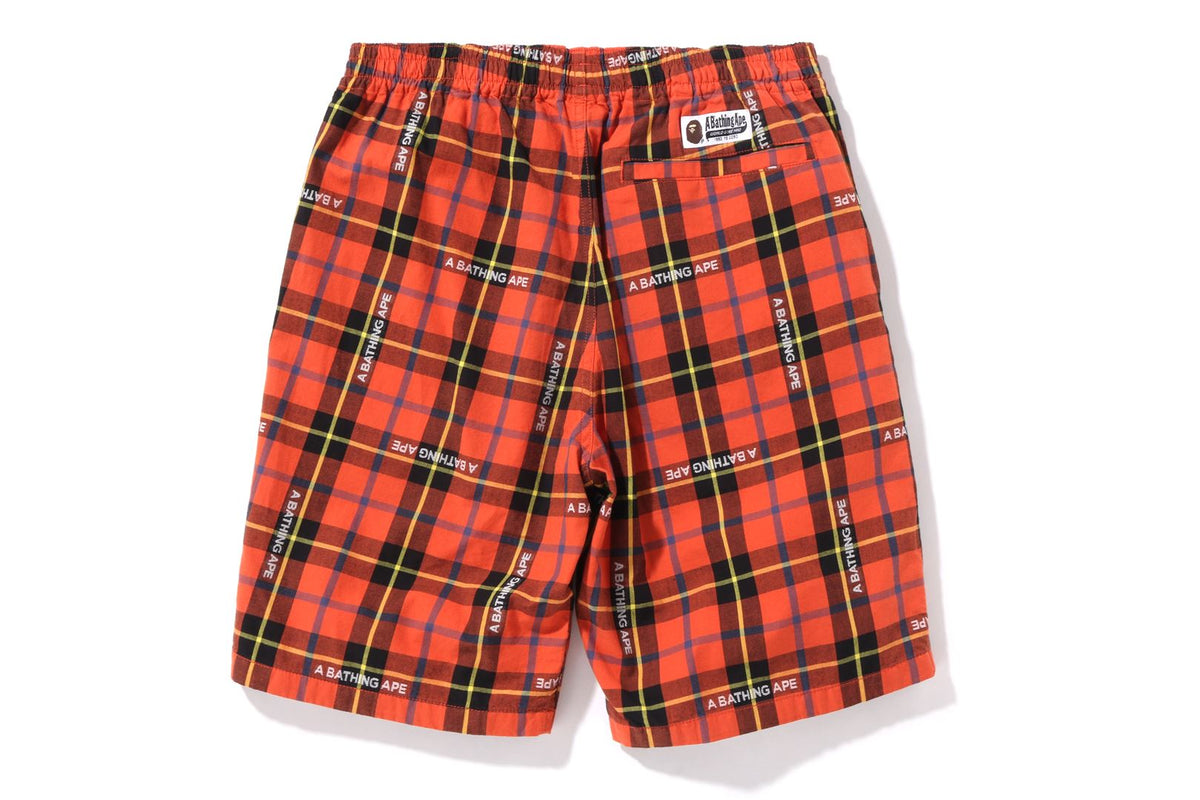 BAPE LOGO CHECK SHORTS
