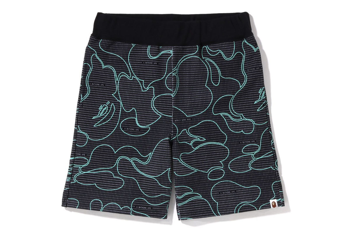 TEXT CODE CAMO SWEAT SHORTS