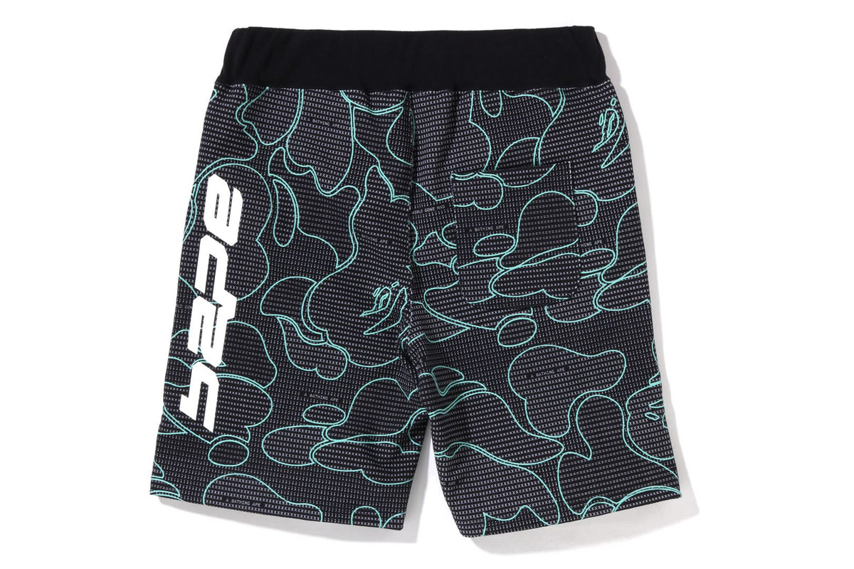 TEXT CODE CAMO SWEAT SHORTS