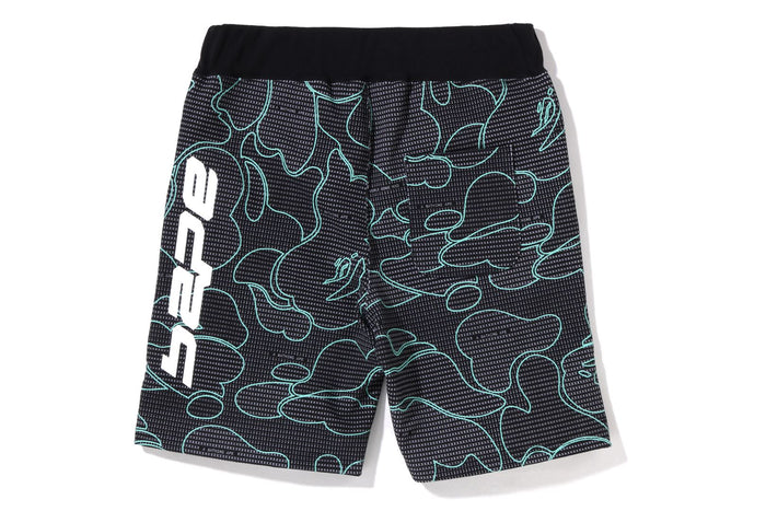 TEXT CODE CAMO SWEAT SHORTS