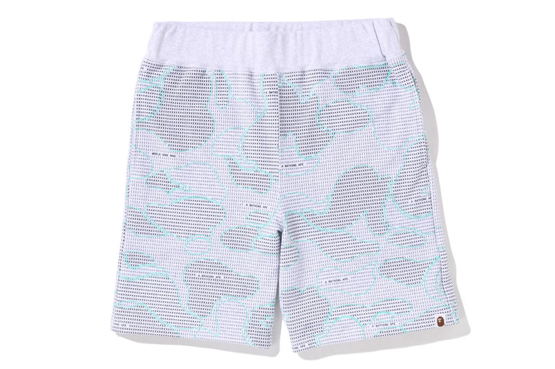 TEXT CODE CAMO SWEAT SHORTS