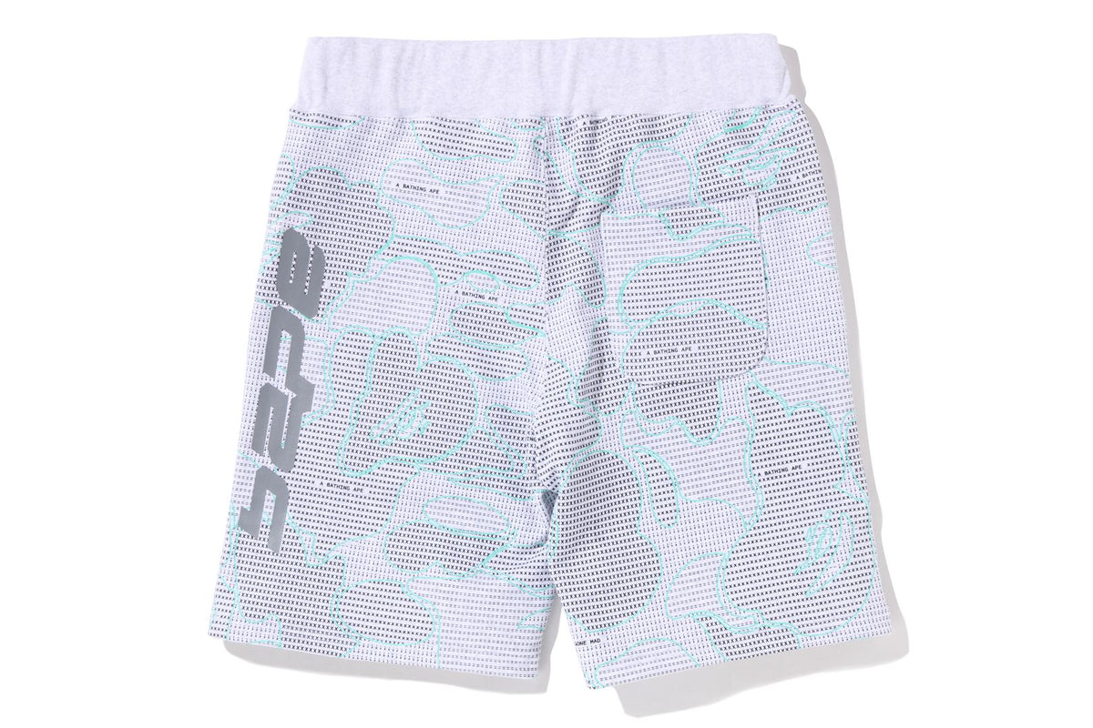 TEXT CODE CAMO SWEAT SHORTS
