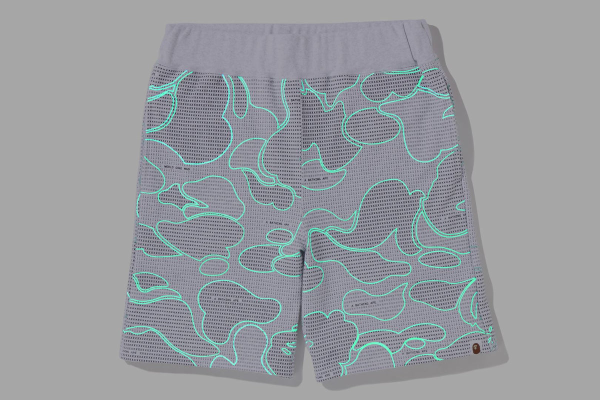 TEXT CODE CAMO SWEAT SHORTS