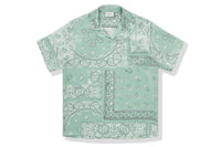 BAPE BLACK PRINTED SHORT SLEEVE SILK SHIRT