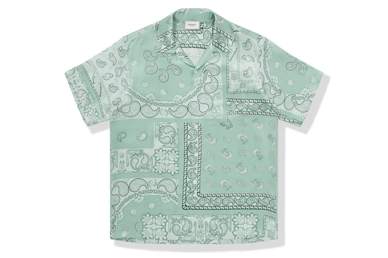 BAPE BLACK PRINTED SHORT SLEEVE SILK SHIRT