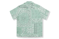 BAPE BLACK PRINTED SHORT SLEEVE SILK SHIRT