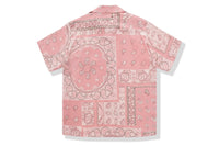 BAPE BLACK PRINTED SHORT SLEEVE SILK SHIRT