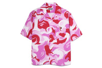 MARBLE CAMO OPEN COLLAR S/S SHIRT