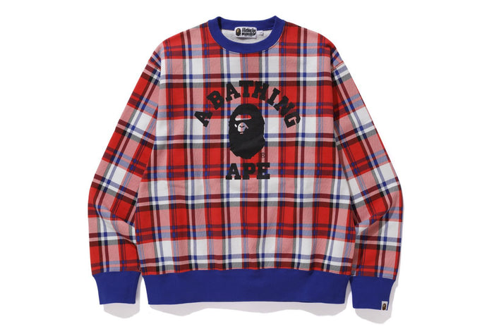 BAPE STORE LONDON BAPE CHECK RLX CREWNECK
