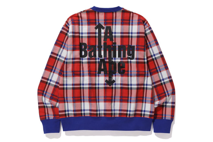 BAPE STORE LONDON BAPE CHECK RLX CREWNECK