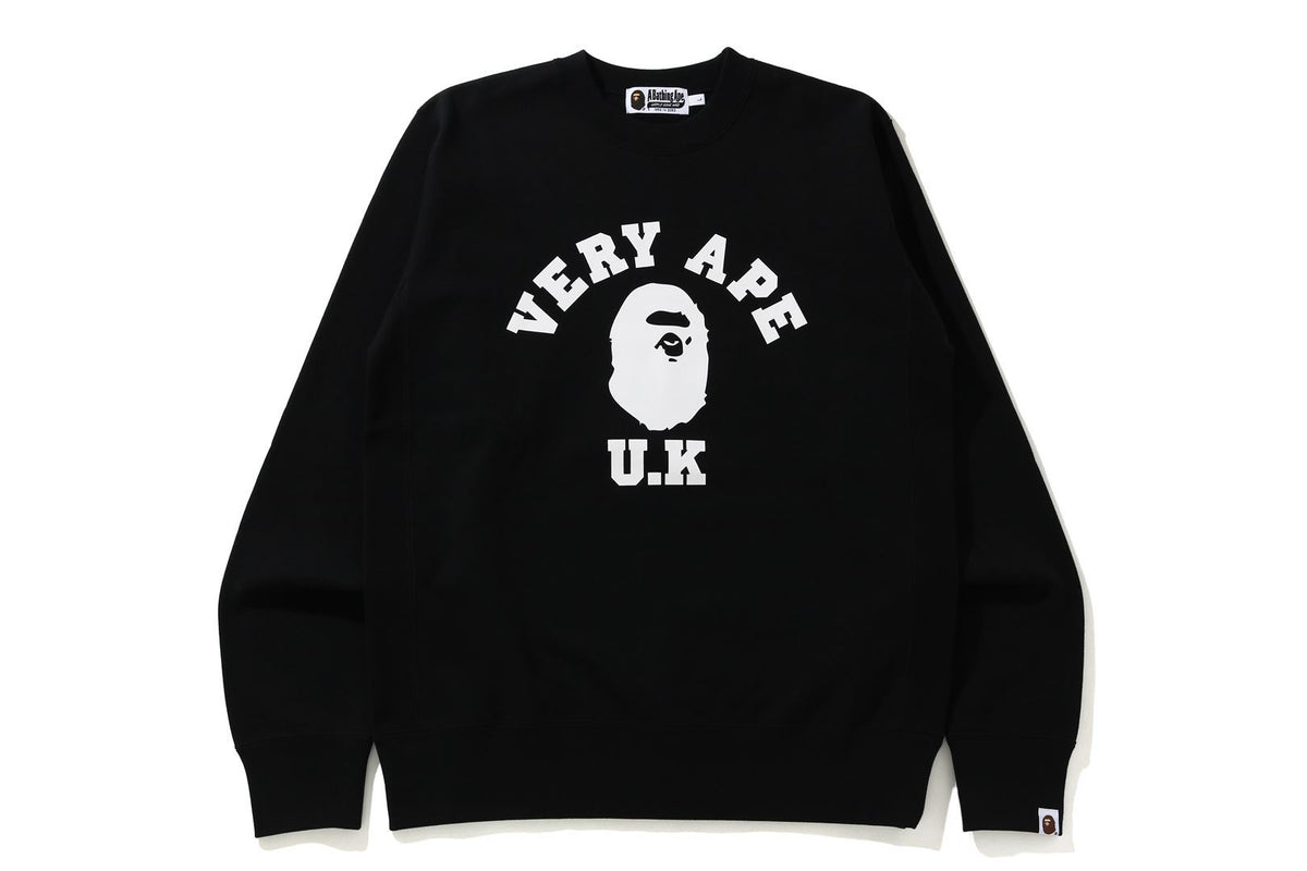 BAPE STORE LONDON VERY APE COLLEGE CREWNECK