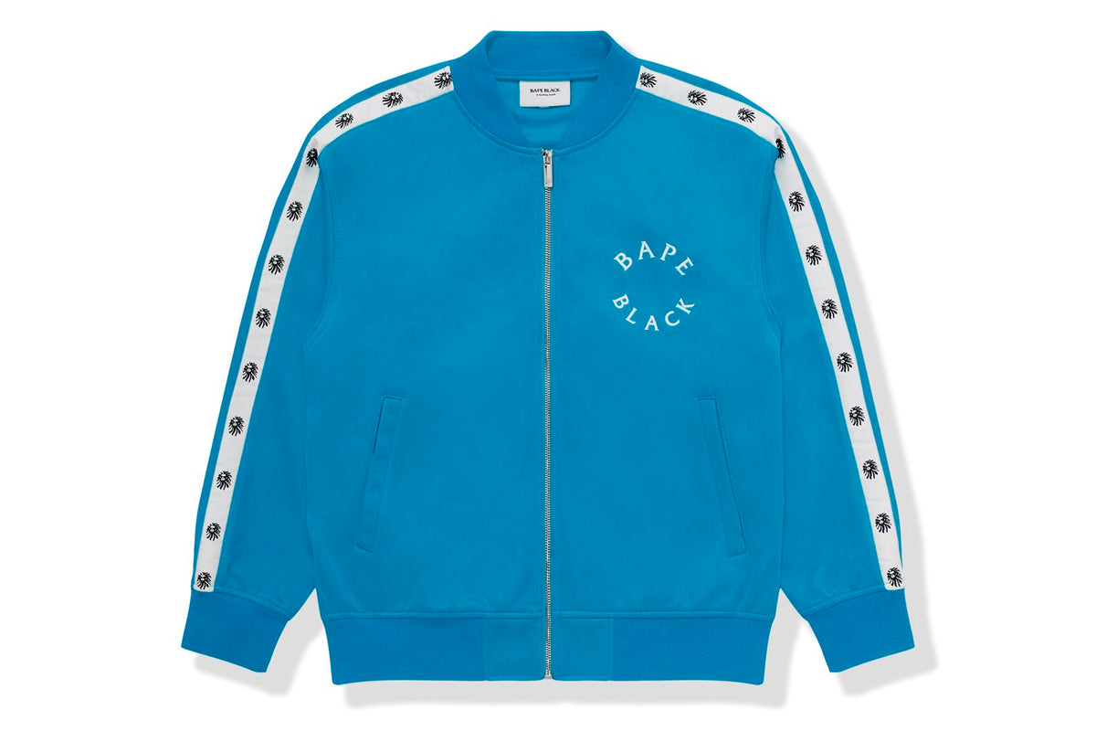 BAPE BLACK MENS CONTRAST STRIPE TRACK JACKET