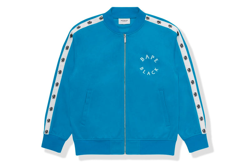 BAPE BLACK MENS CONTRAST STRIPE TRACK JACKET