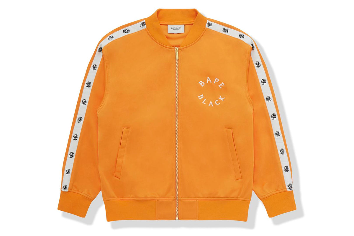 BAPE BLACK MENS CONTRAST STRIPE TRACK JACKET