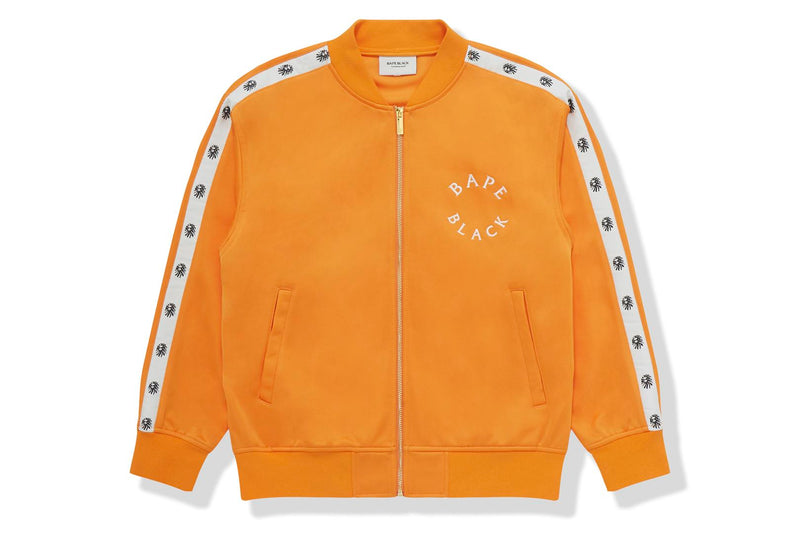 BAPE BLACK MENS CONTRAST STRIPE TRACK JACKET